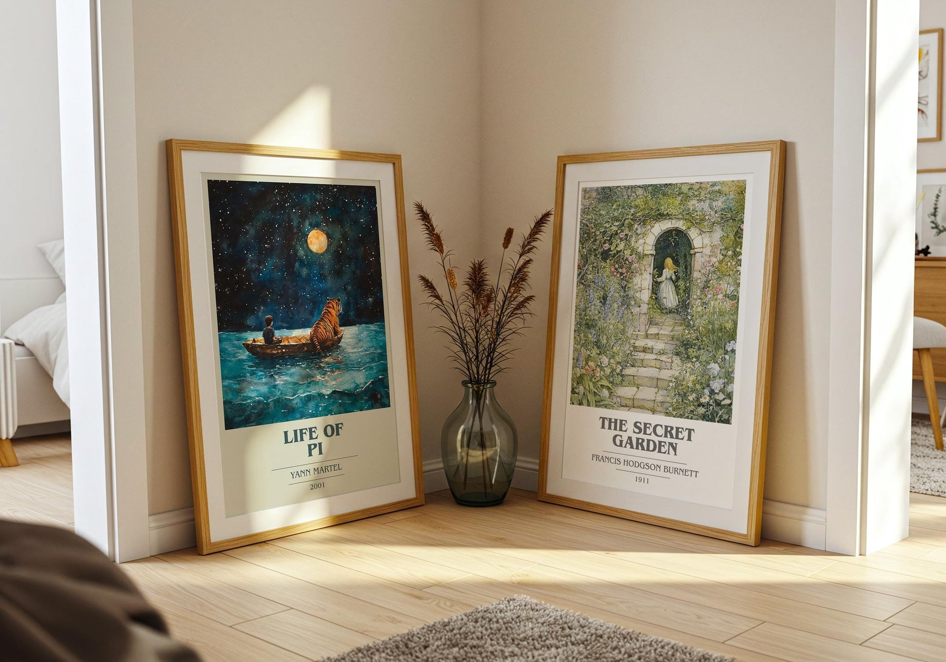 Life of Pi book cover print on bookshelf – Yann Martel fan gift