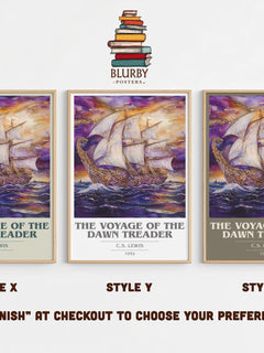 The Voyage of the Dawn Treader book cover poster colour and style options – C. S. Lewis book art