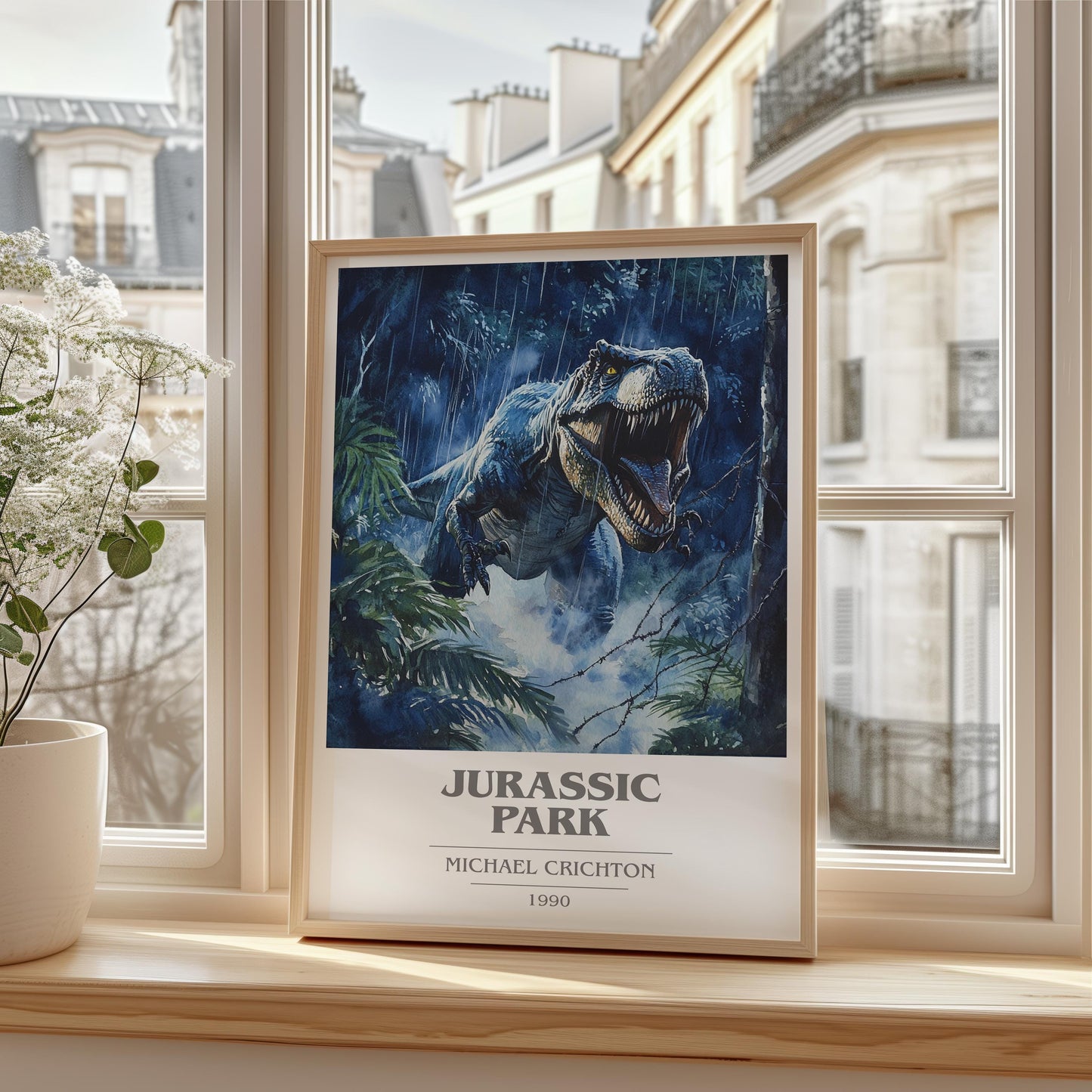 Jurassic Park by Michael Crichton | Book Poster | Literary Art Gift For Book Lover | Novel Inspired Wall Art