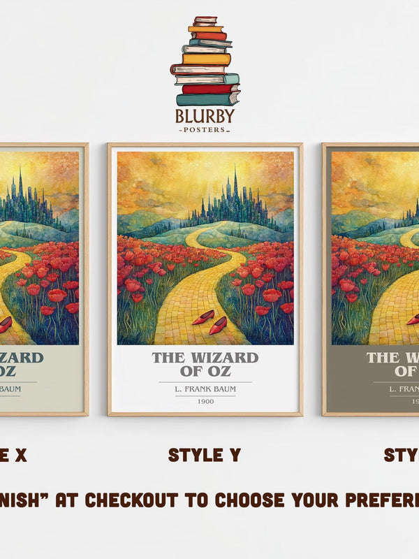 The Wizard Of Oz book cover poster colour and style options – L. Frank Baum book art