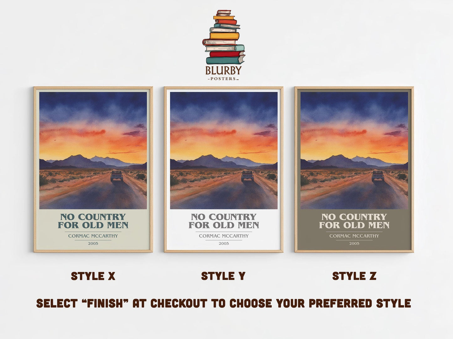 No Country For Old Men book cover poster colour and style options – Cormac Mccarthy book art