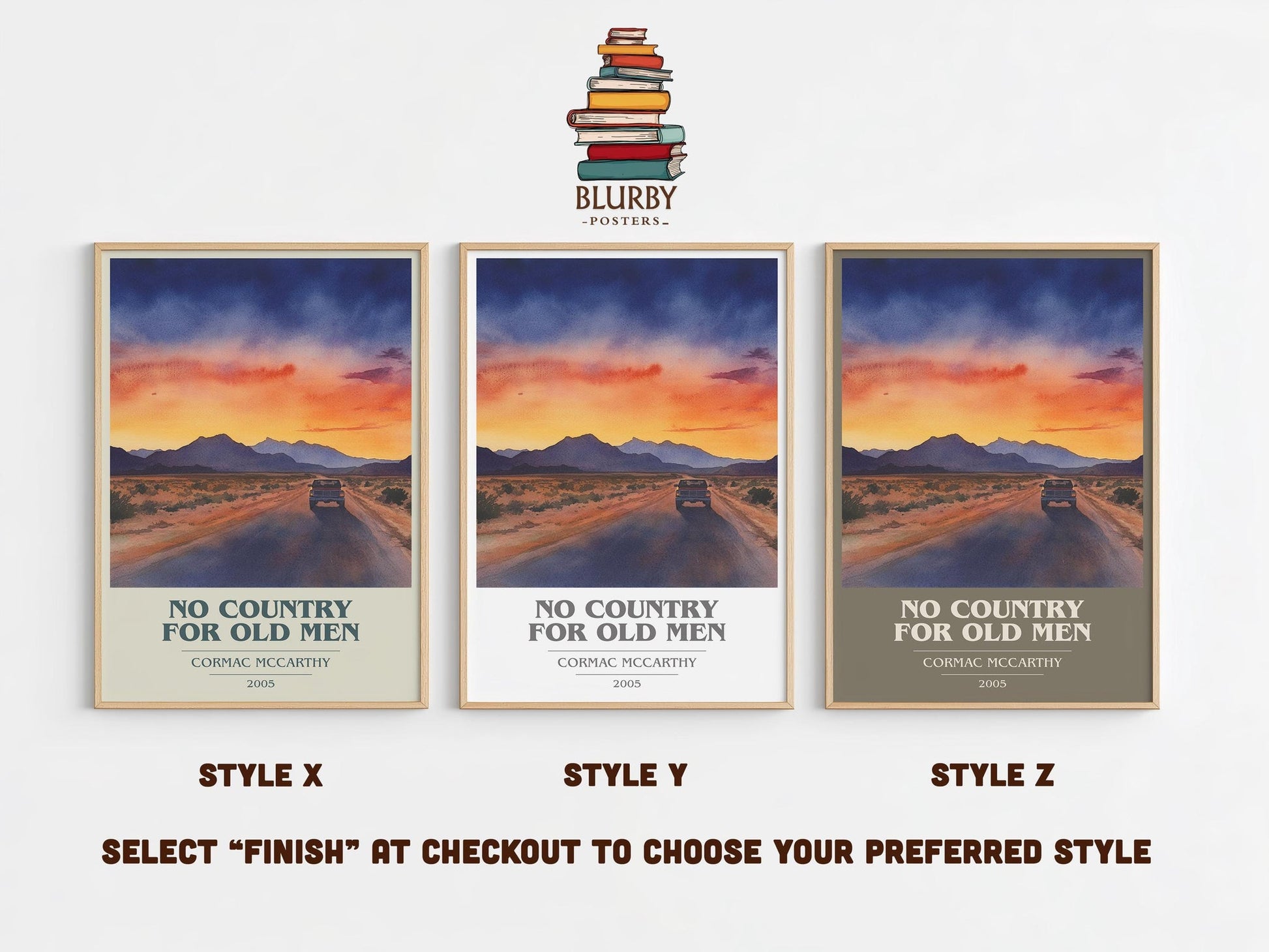 No Country For Old Men book cover poster colour and style options – Cormac Mccarthy book art