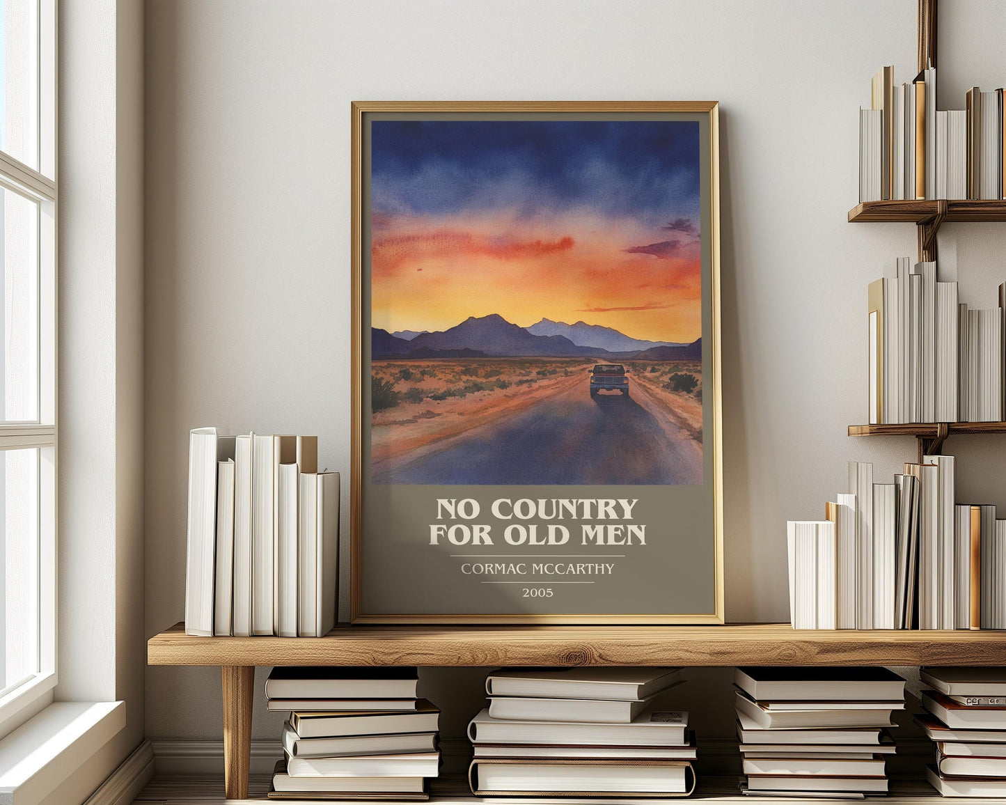 No Country For Old Men book cover print on bookshelf – Cormac Mccarthy fan gift