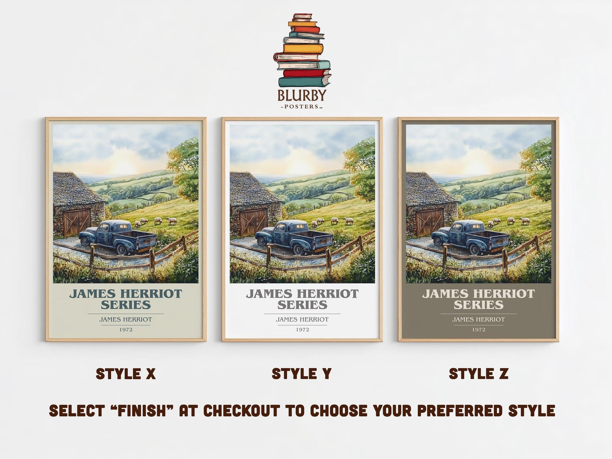 James Herriot Series book cover poster colour and style options – James Herriot book art