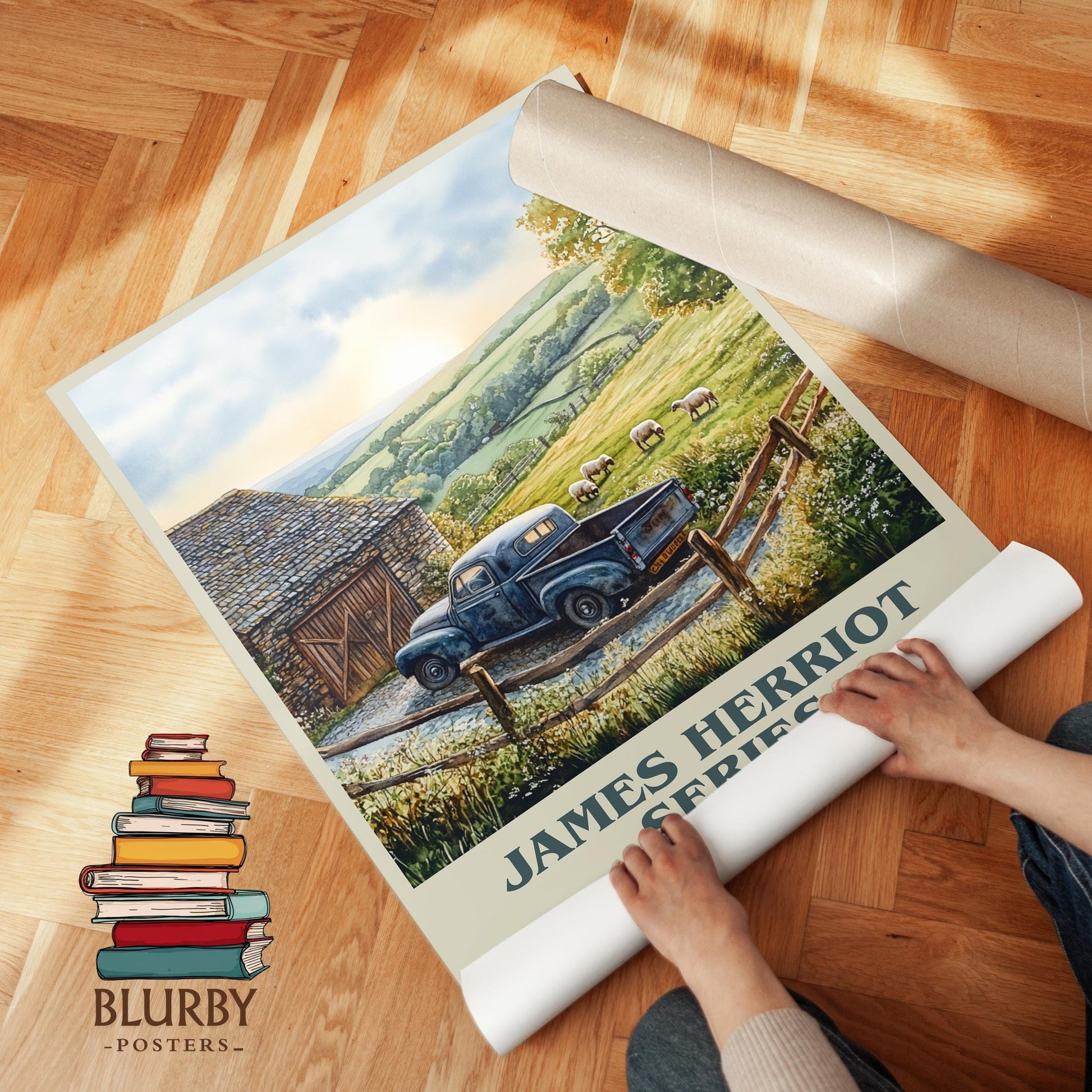 James Herriot Series book poster packaging – museum-quality print rolled in protective tube