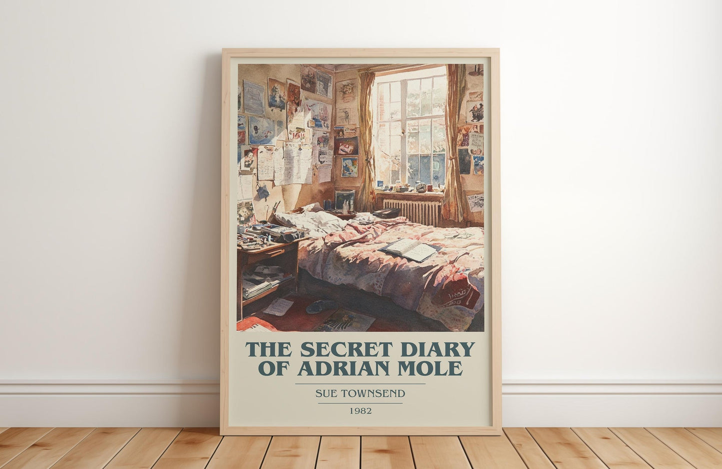 The Secret Diary Of Adrian Mole book cover poster colour and style options – Sue Townsend book art