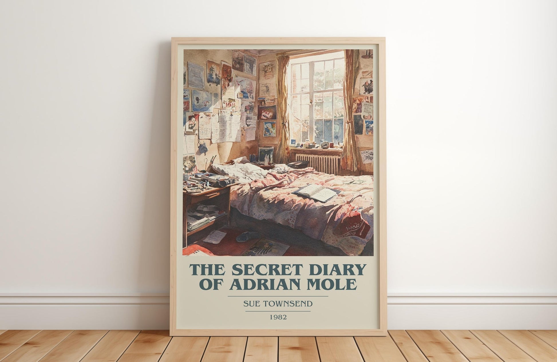 The Secret Diary Of Adrian Mole book cover poster colour and style options – Sue Townsend book art