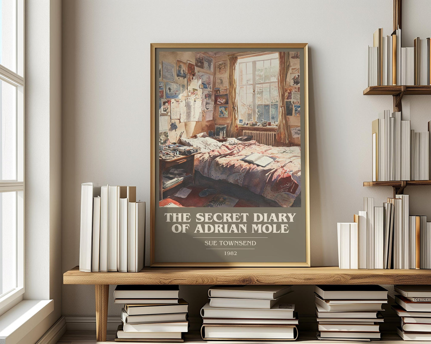 The Secret Diary Of Adrian Mole book cover poster paired in gallery wall – literary art prints
