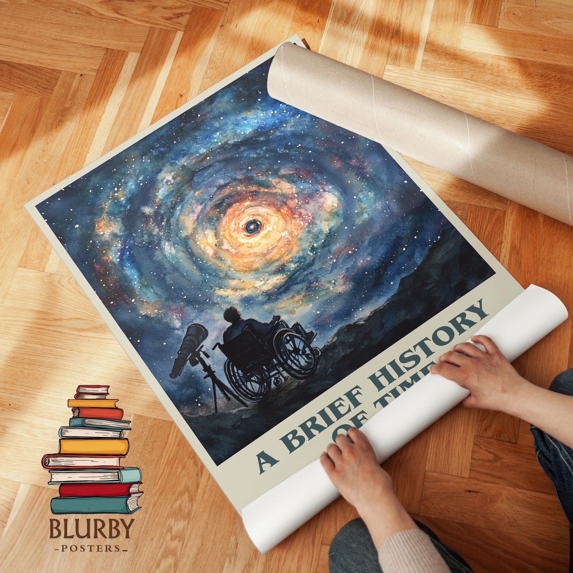 A Brief History of Time book cover literary print detail – Stephen Hawking book art