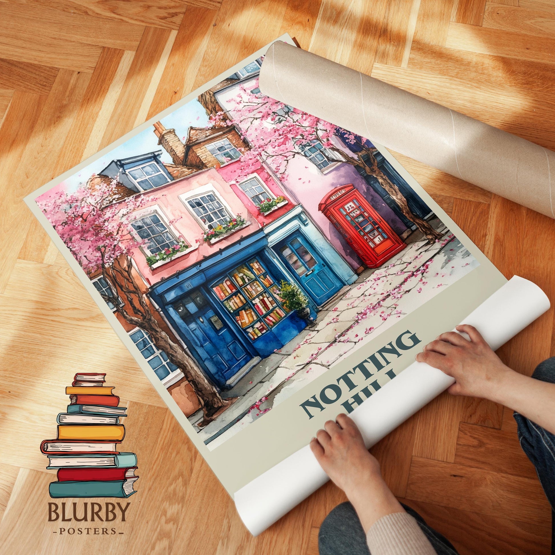 Notting Hill book cover poster paired in gallery wall – literary art prints