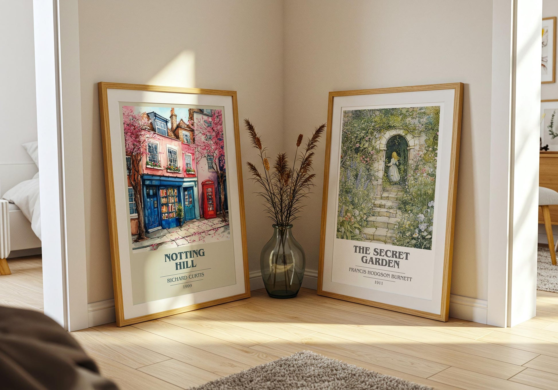 Notting Hill book cover print on bookshelf – Richard Curtis fan gift