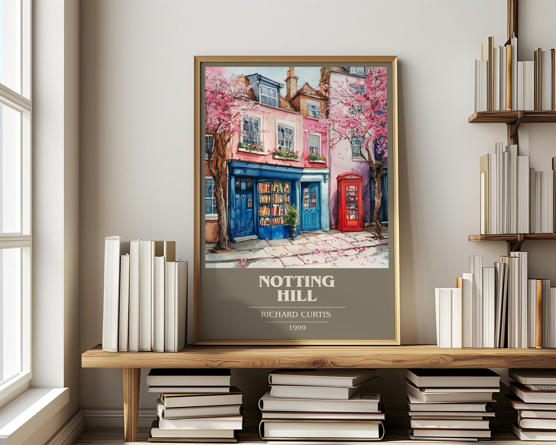 Notting Hill book cover book poster framed on wall – romance wall art