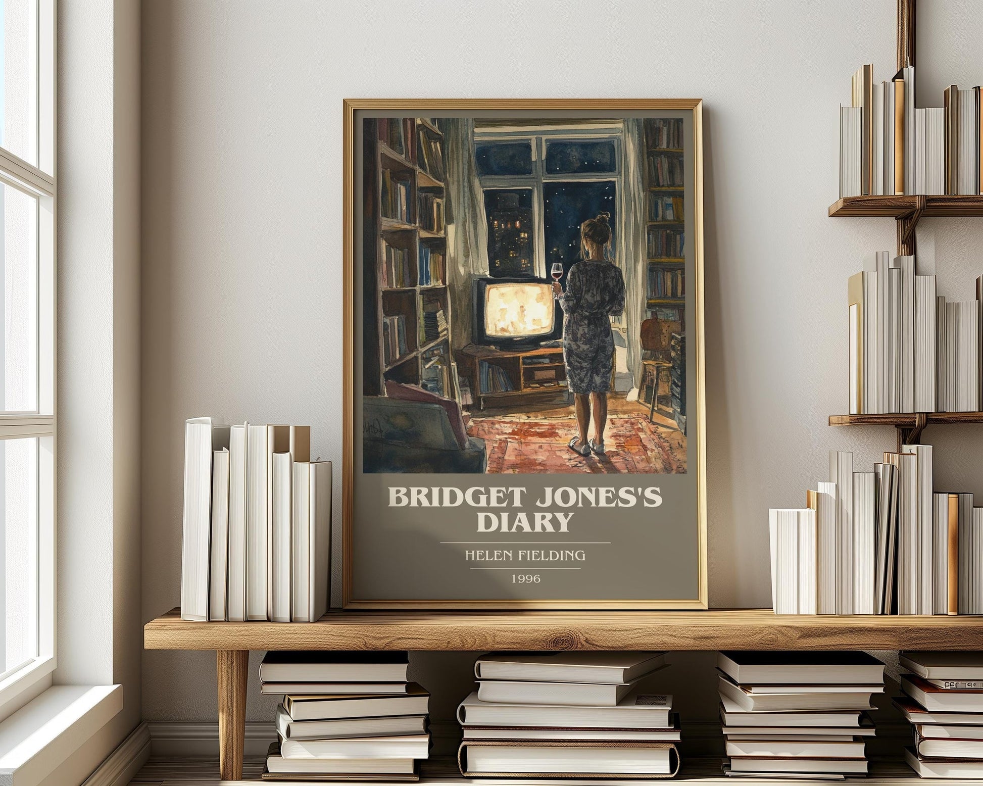 Bridget Jones's Diary book cover book poster framed on wall – romance wall art