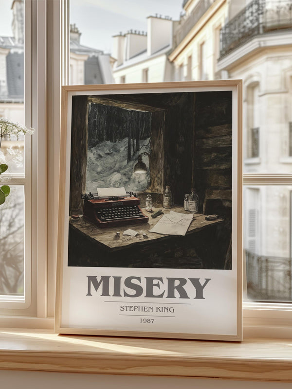Misery book cover poster colour and style options – Stephen King book art