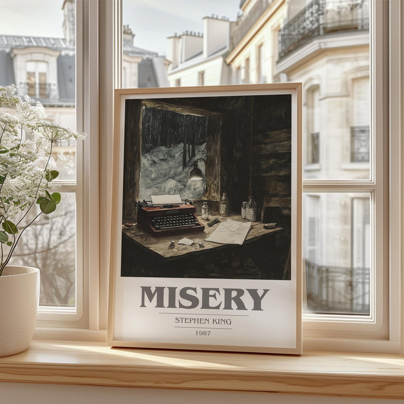 Misery book cover poster colour and style options – Stephen King book art