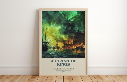 A Clash Of Kings by George R.R. Martin | Book Poster | Literary Art Gift For Book Lover | Novel Inspired Wall Art | Free Delivery