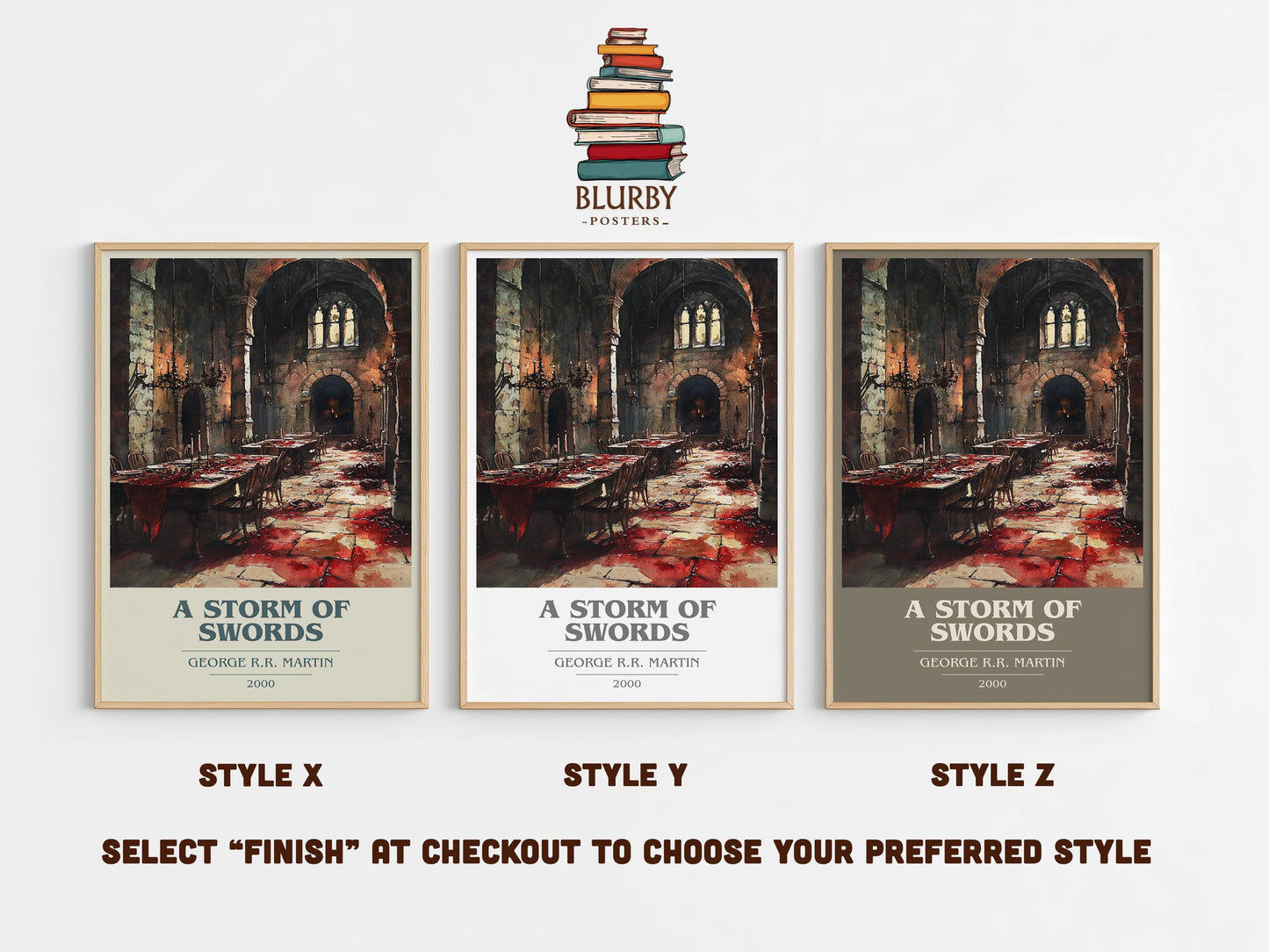 A Storm Of Swords by George R.R. Martin | Book Poster | Literary Art Gift For Book Lover | Novel Inspired Wall Art | Free Delivery