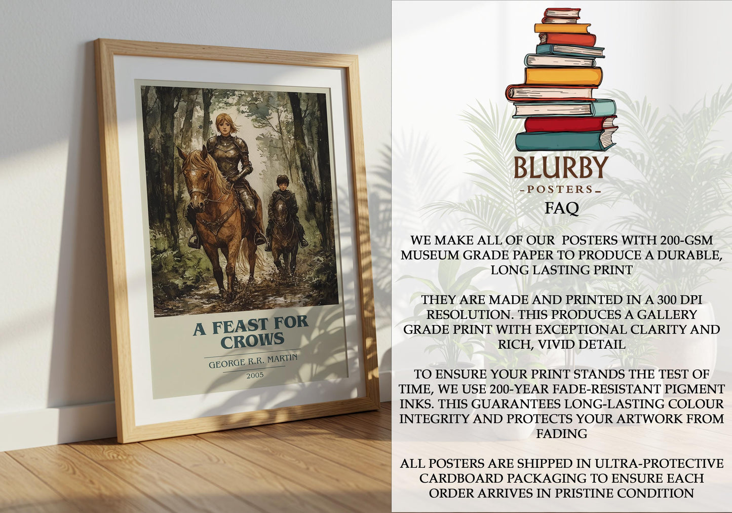 A Feast For Crows by George R.R. Martin | Book Poster | Literary Art Gift For Book Lover | Novel Inspired Wall Art | Free Delivery