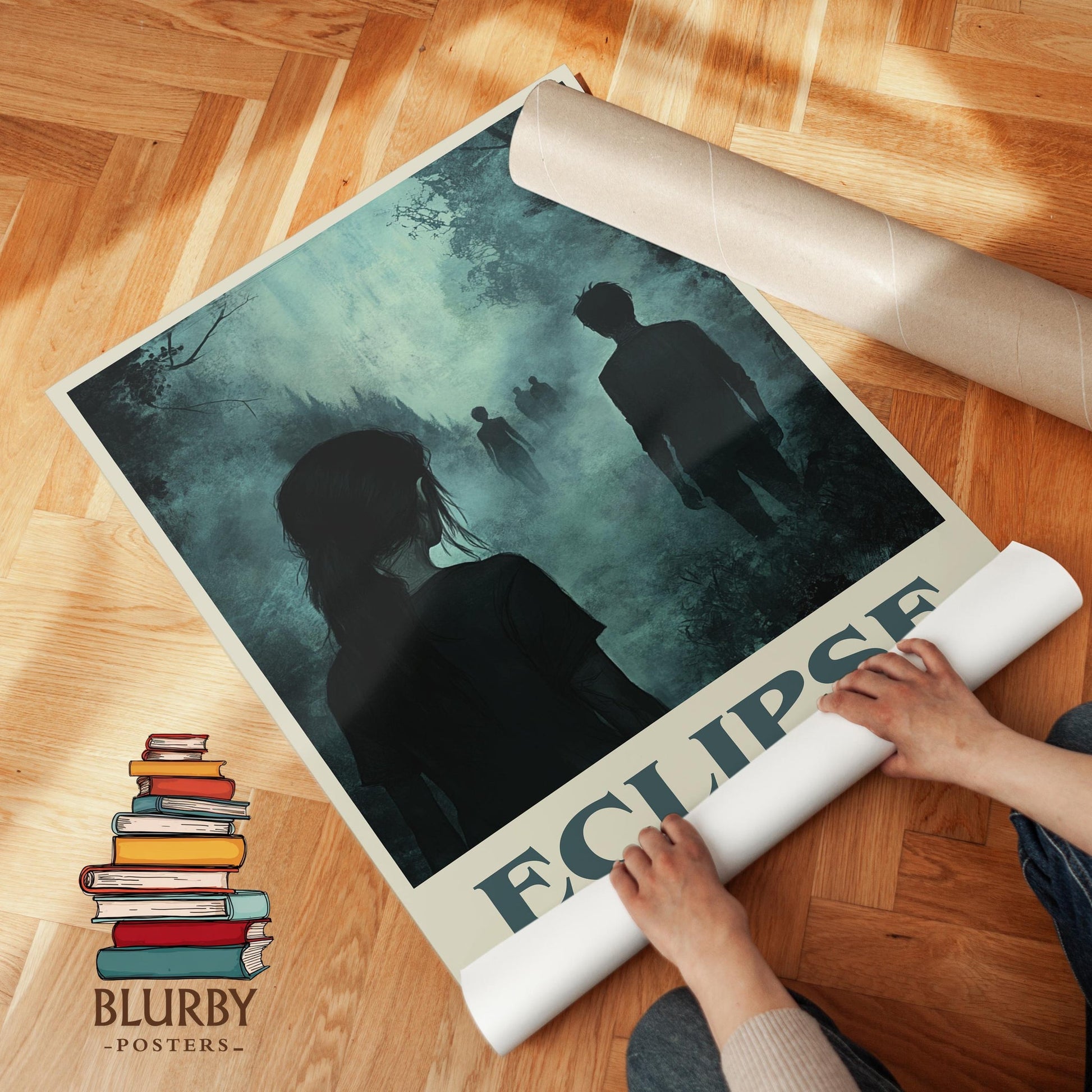 Eclipse book cover poster paired in gallery wall – literary art prints