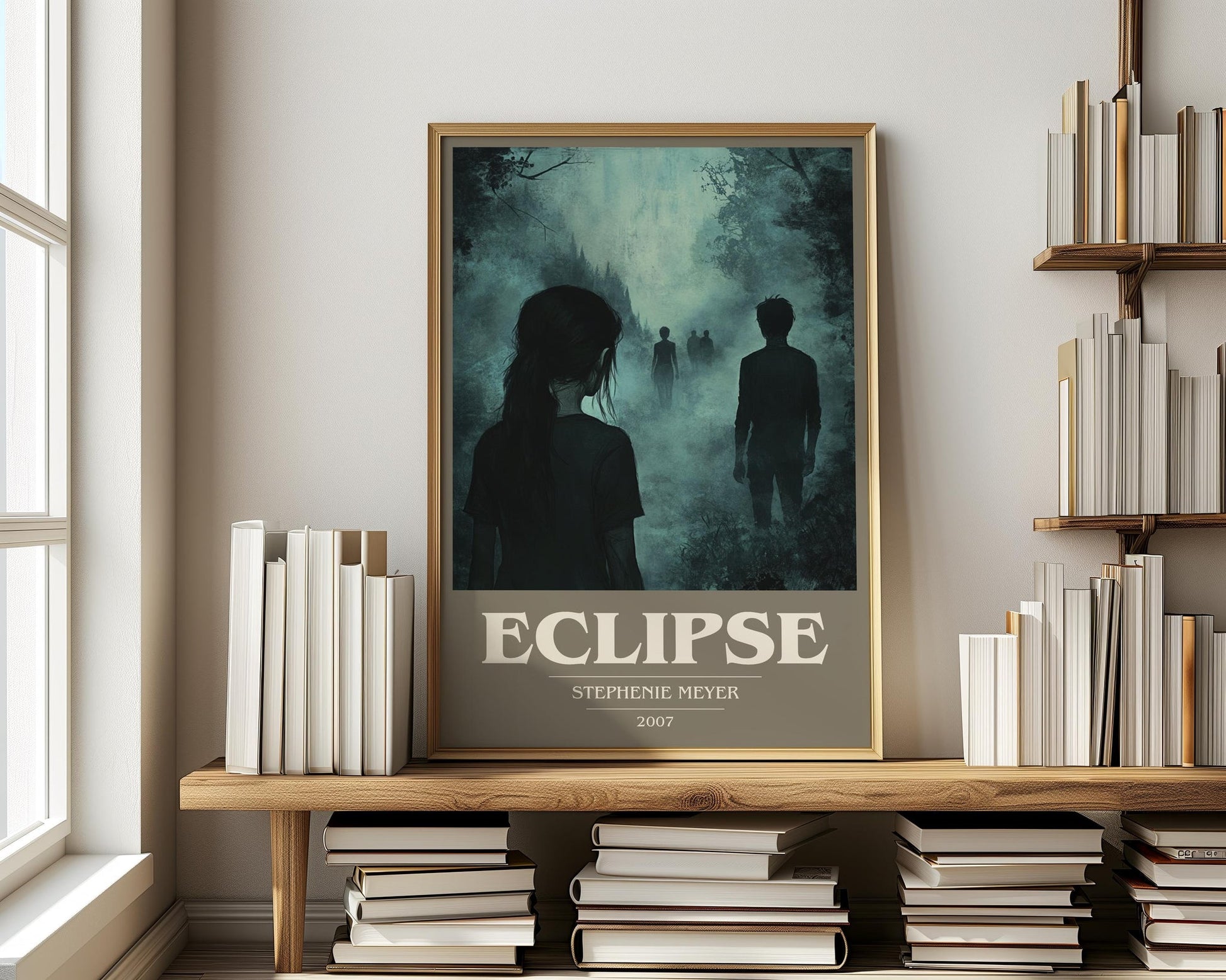 Eclipse book cover book poster framed on wall – young adult wall art