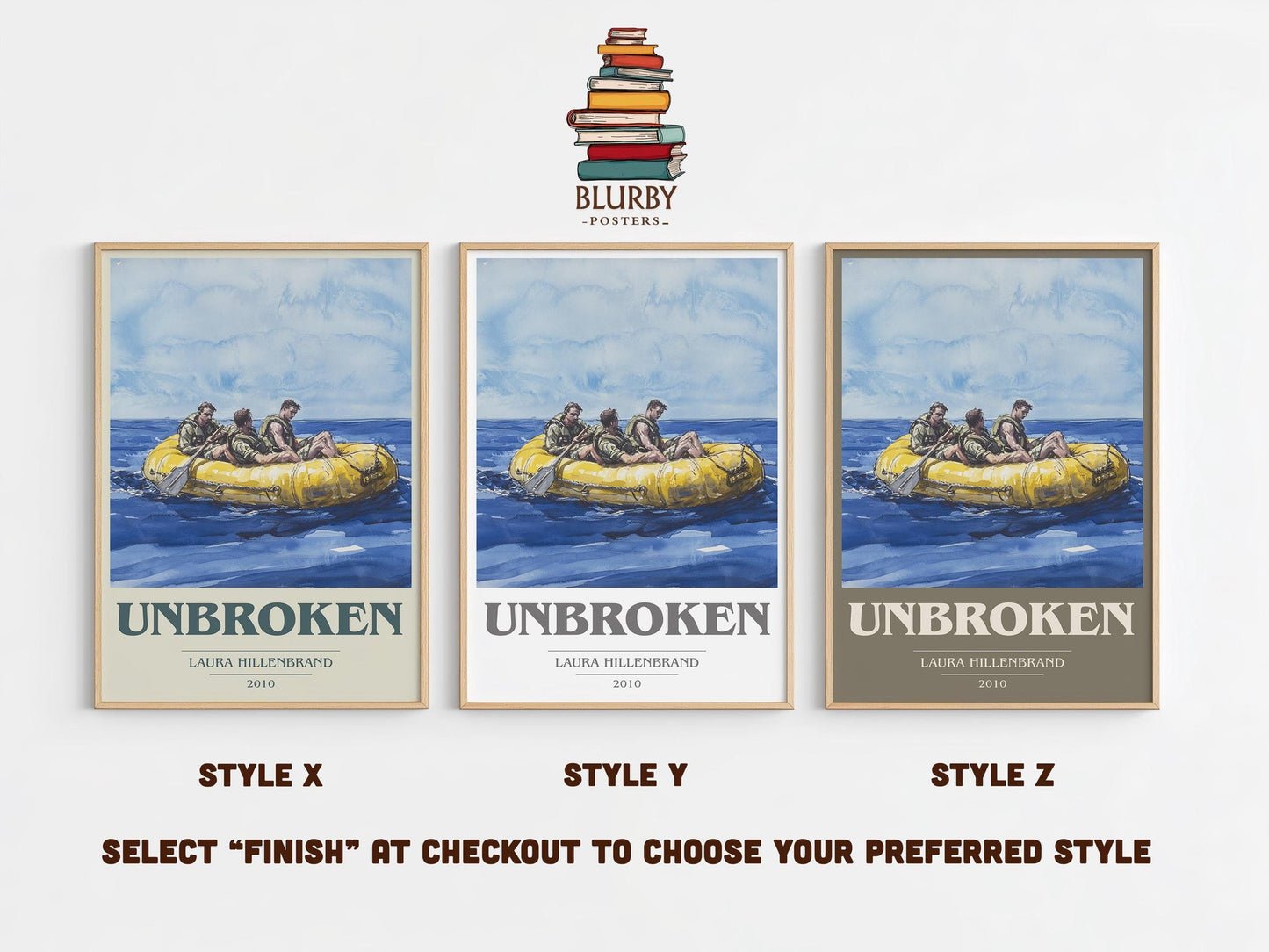 Unbroken book cover print in frame leaning in hallway – non fiction wall art