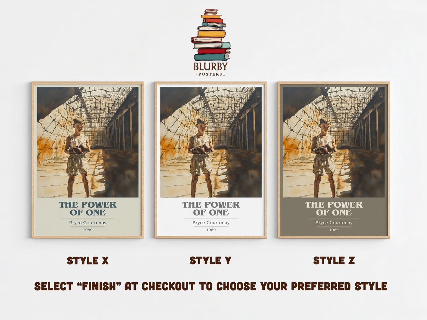 The Power of One book cover poster colour and style options – Bryce Courtenay book art
