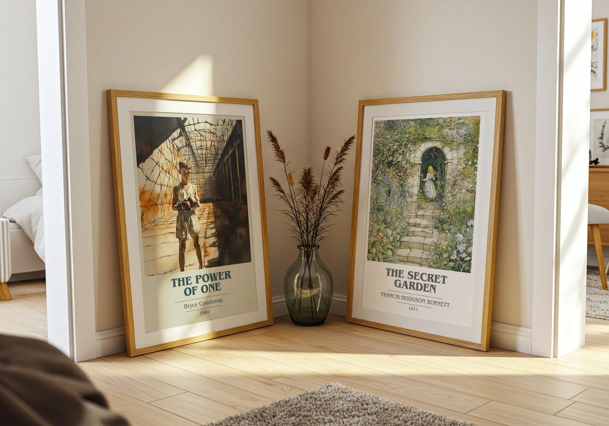The Power of One book cover poster paired in gallery wall – literary art prints