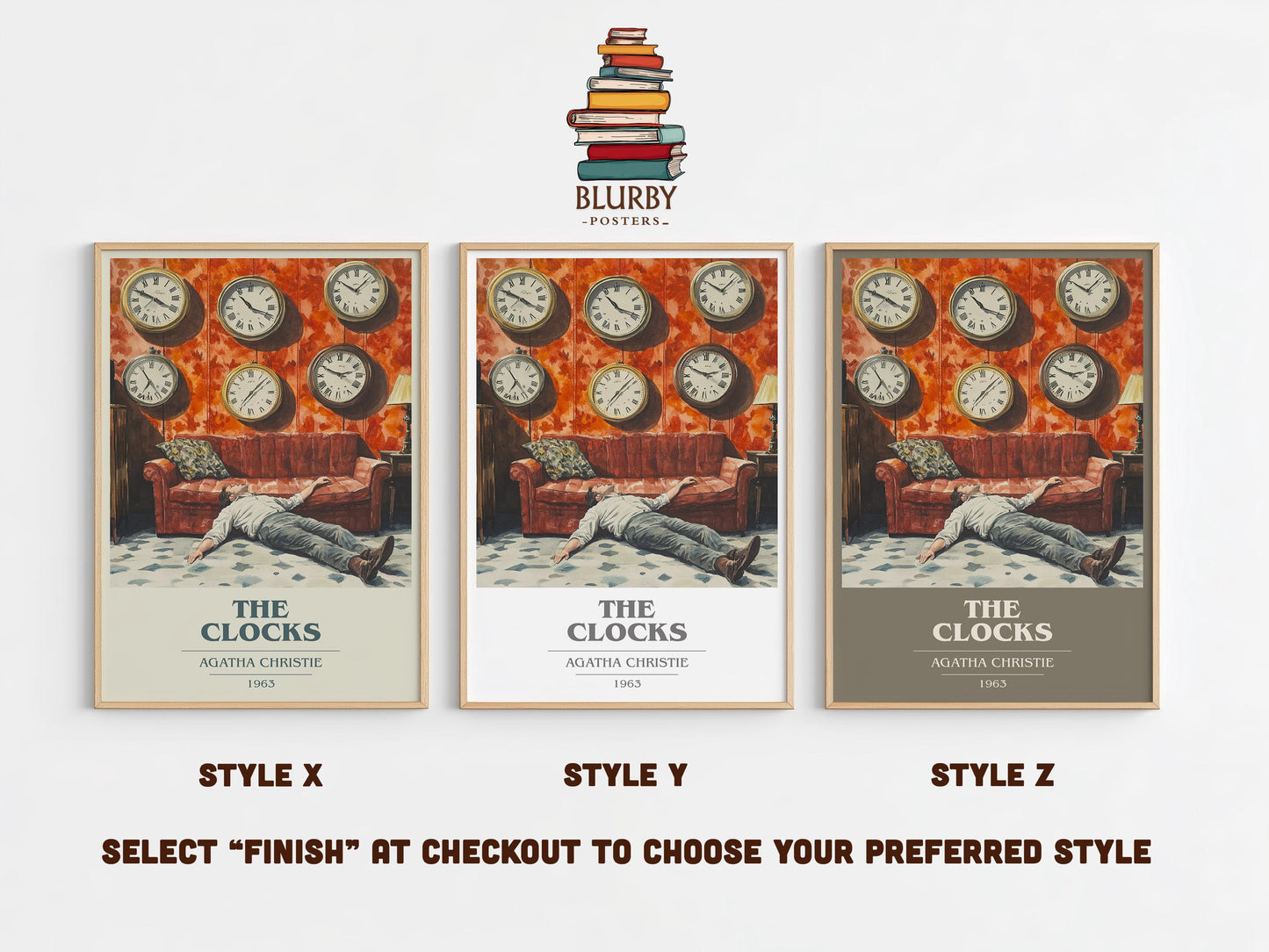 The Clocks by Agatha Christie | Book Poster | Literary Art Gift For Book Lover | Novel Inspired Wall Art | Free Delivery