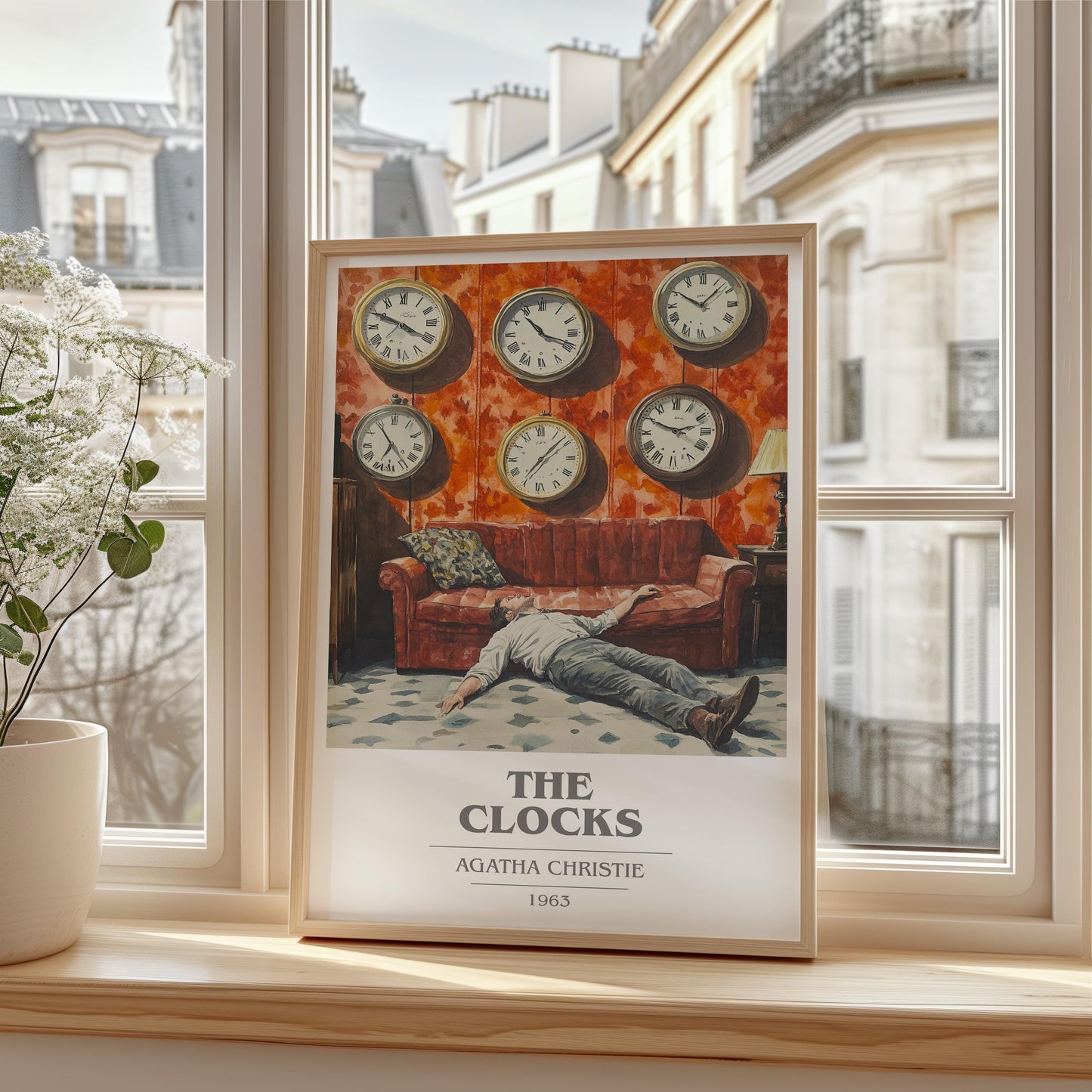 The Clocks by Agatha Christie | Book Poster | Literary Art Gift For Book Lover | Novel Inspired Wall Art | Free Delivery