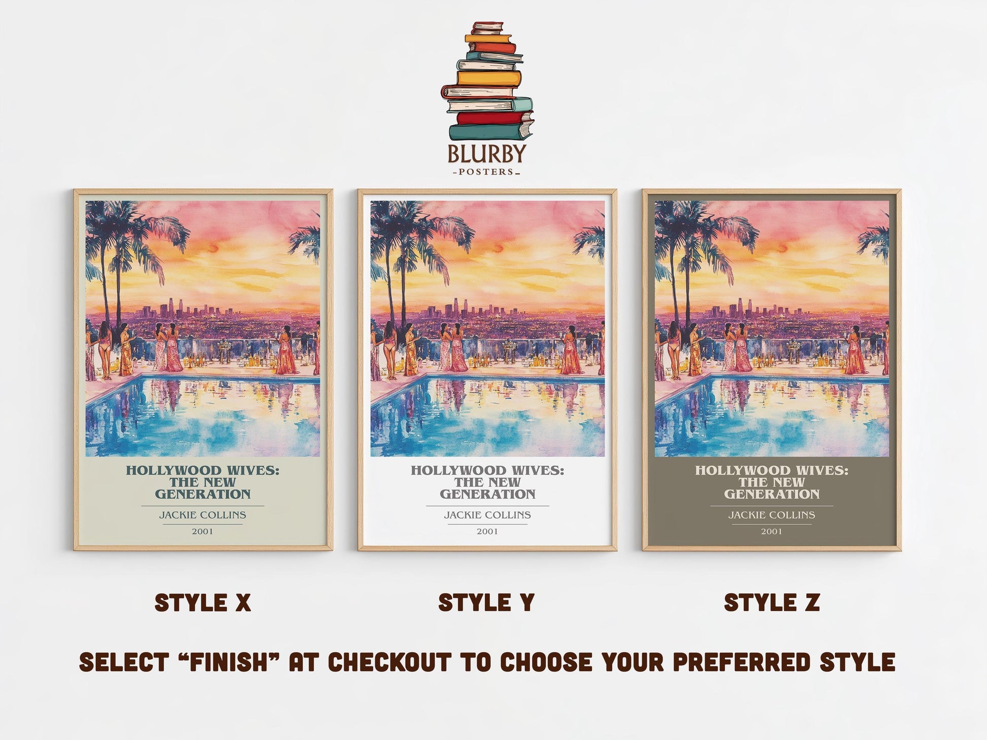 Hollywood Wives: The New Generation by Jackie Collins | Book Poster | Literary Art Gift For Book Lover | Novel Inspired Wall Art