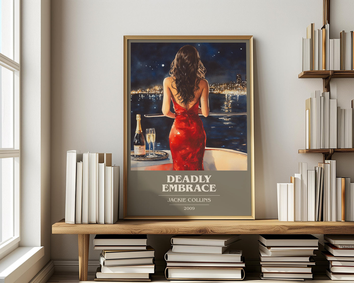 Deadly Embrace by Jackie Collins | Book Poster | Literary Art Gift For Book Lover | Novel Inspired Wall Art | Free Delivery