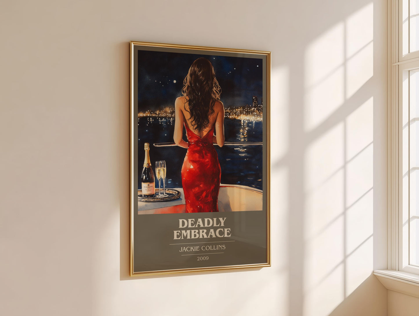 Deadly Embrace by Jackie Collins | Book Poster | Literary Art Gift For Book Lover | Novel Inspired Wall Art | Free Delivery