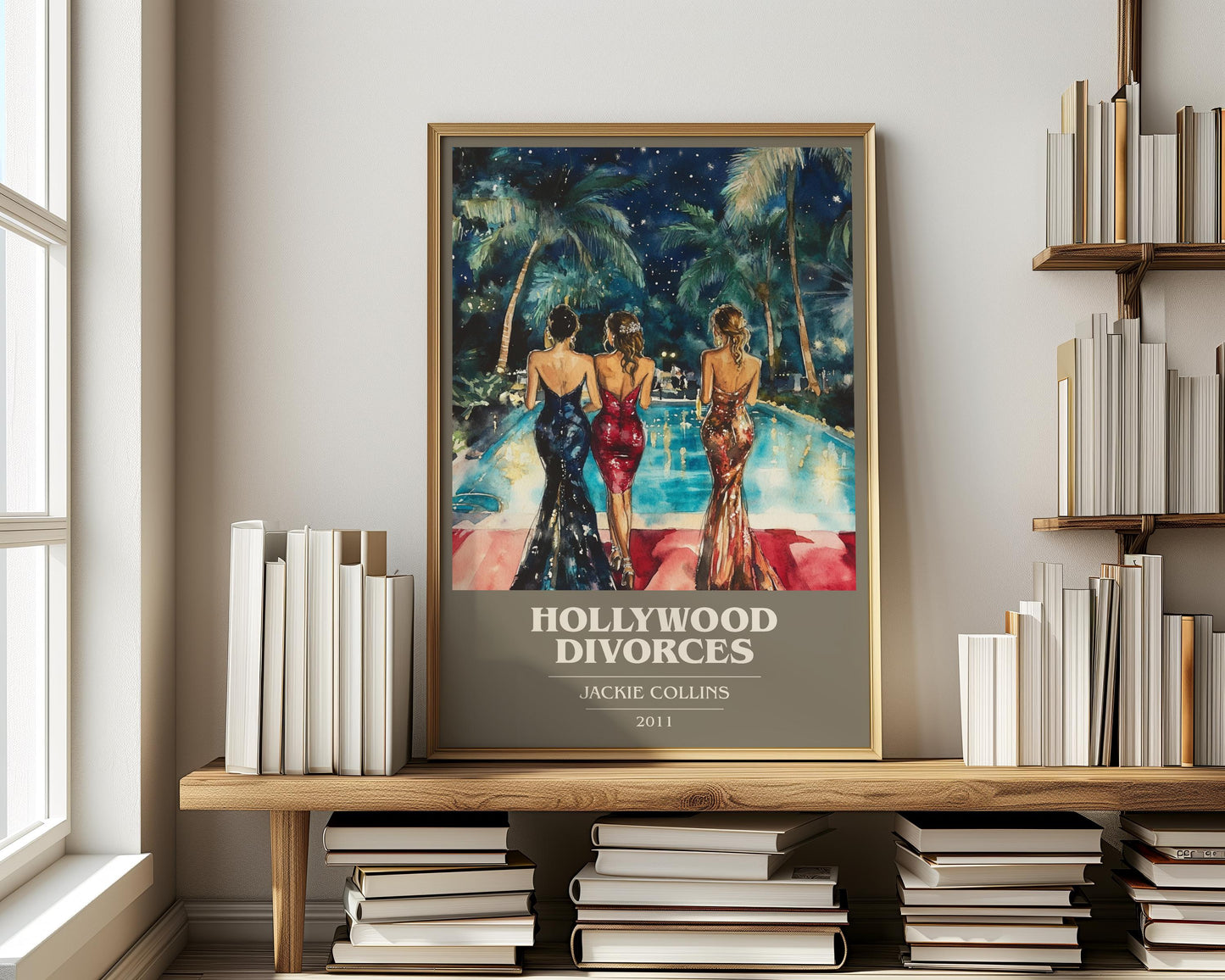 Hollywood Divorces by Jackie Collins | Book Poster | Literary Art Gift For Book Lover | Novel Inspired Wall Art | Free Delivery