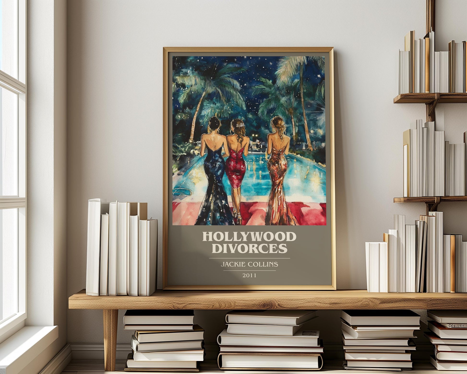 Hollywood Divorces by Jackie Collins | Book Poster | Literary Art Gift For Book Lover | Novel Inspired Wall Art | Free Delivery