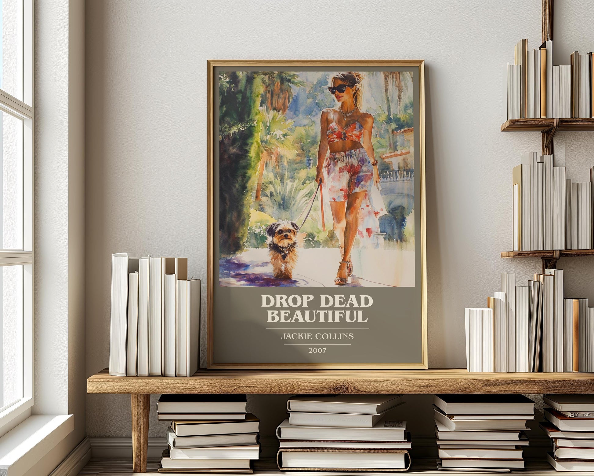 Drop Dead Beautiful by Jackie Collins | Book Poster | Literary Art Gift For Book Lover | Novel Inspired Wall Art | Free Delivery