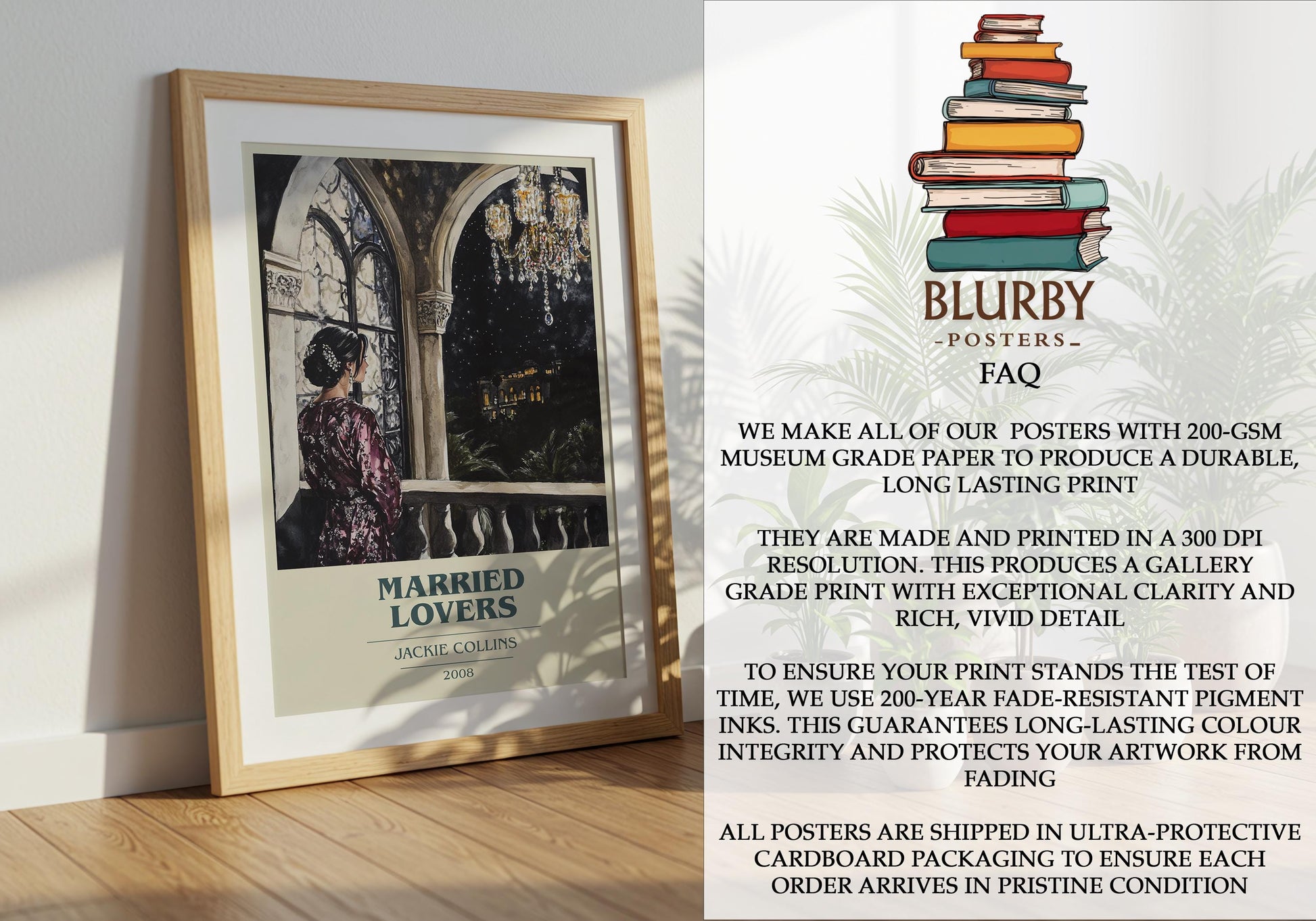 Married Lovers by Jackie Collins | Book Poster | Literary Art Gift For Book Lover | Novel Inspired Wall Art | Free Delivery