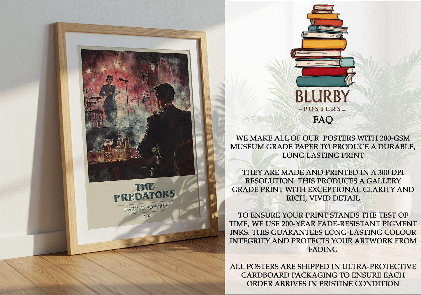 The Predators by Harold Robbins | Book Poster | Literary Art Gift For Book Lover | Novel Inspired Wall Art | Free Delivery
