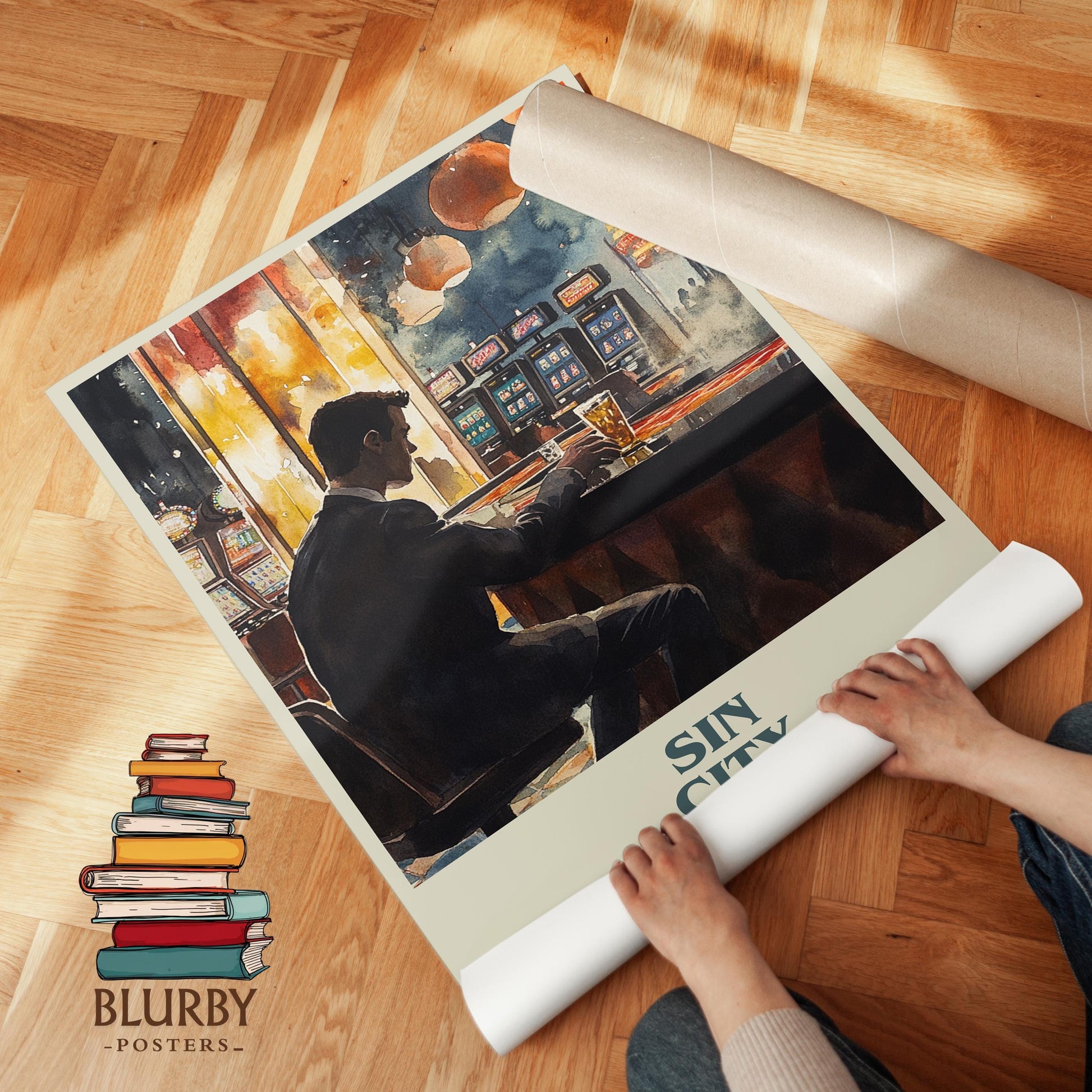 Sin City by Harold Robbins | Book Poster | Literary Art Gift For Book Lover | Novel Inspired Wall Art | Free Delivery