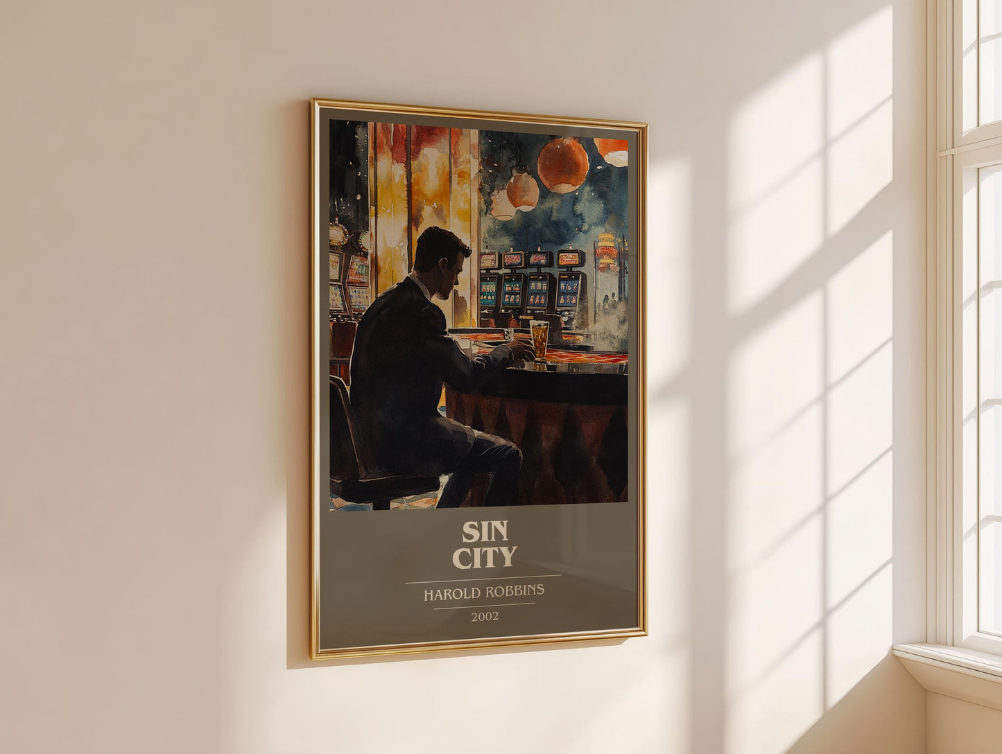 Sin City by Harold Robbins | Book Poster | Literary Art Gift For Book Lover | Novel Inspired Wall Art | Free Delivery