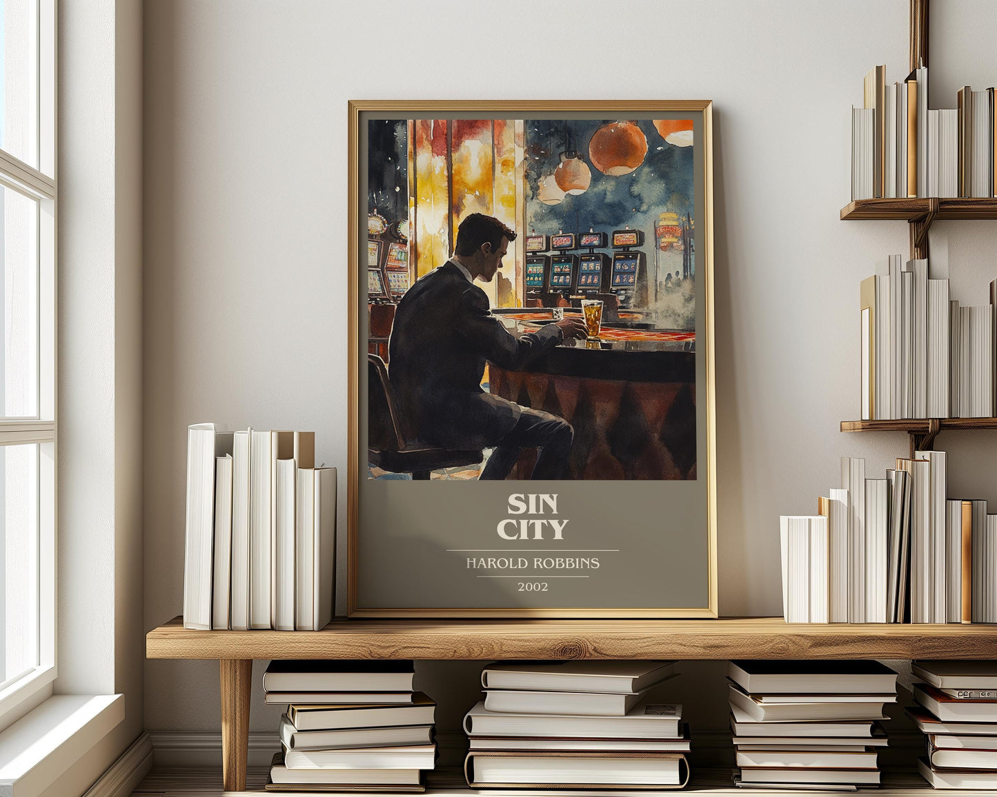 Sin City by Harold Robbins | Book Poster | Literary Art Gift For Book Lover | Novel Inspired Wall Art | Free Delivery