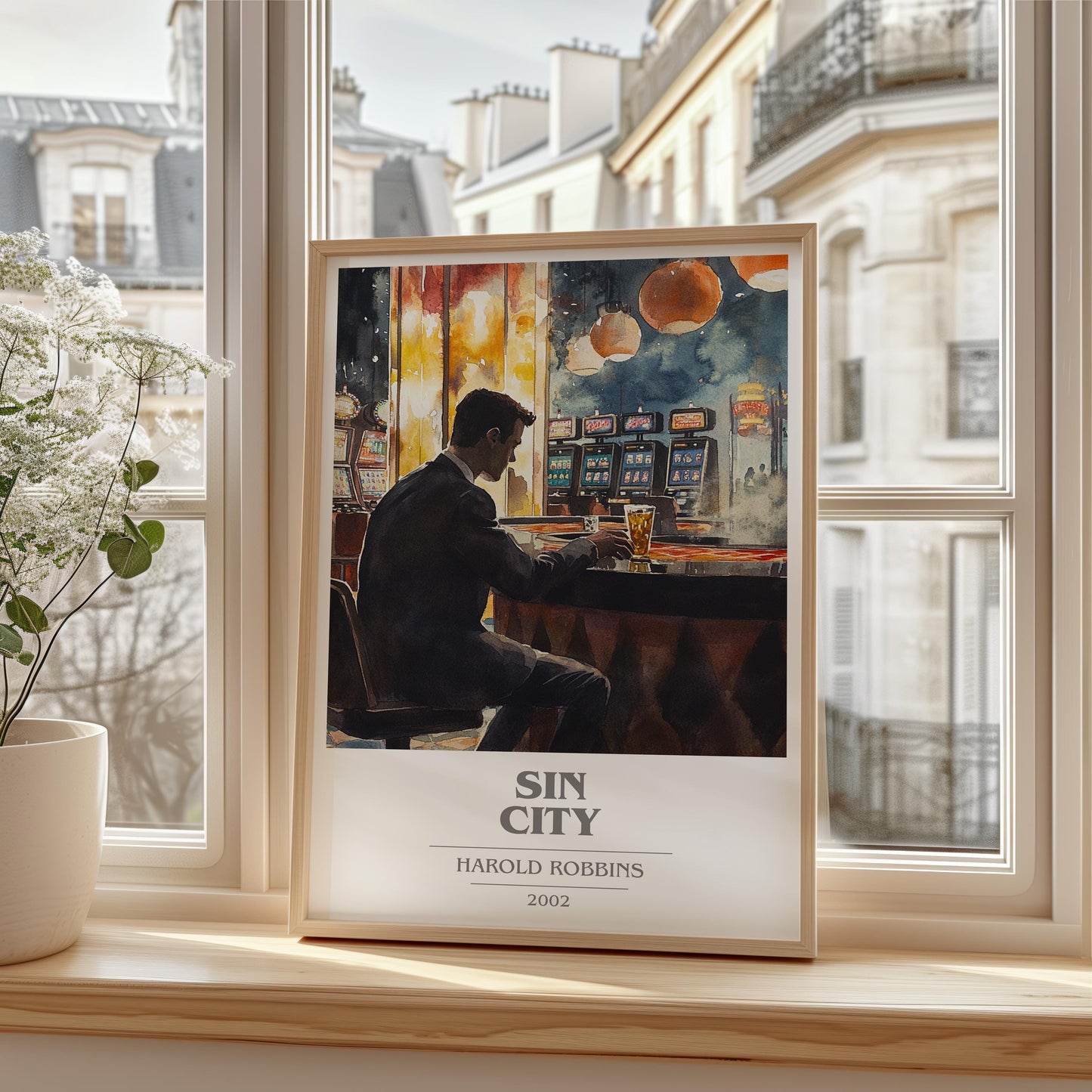 Sin City by Harold Robbins | Book Poster | Literary Art Gift For Book Lover | Novel Inspired Wall Art | Free Delivery