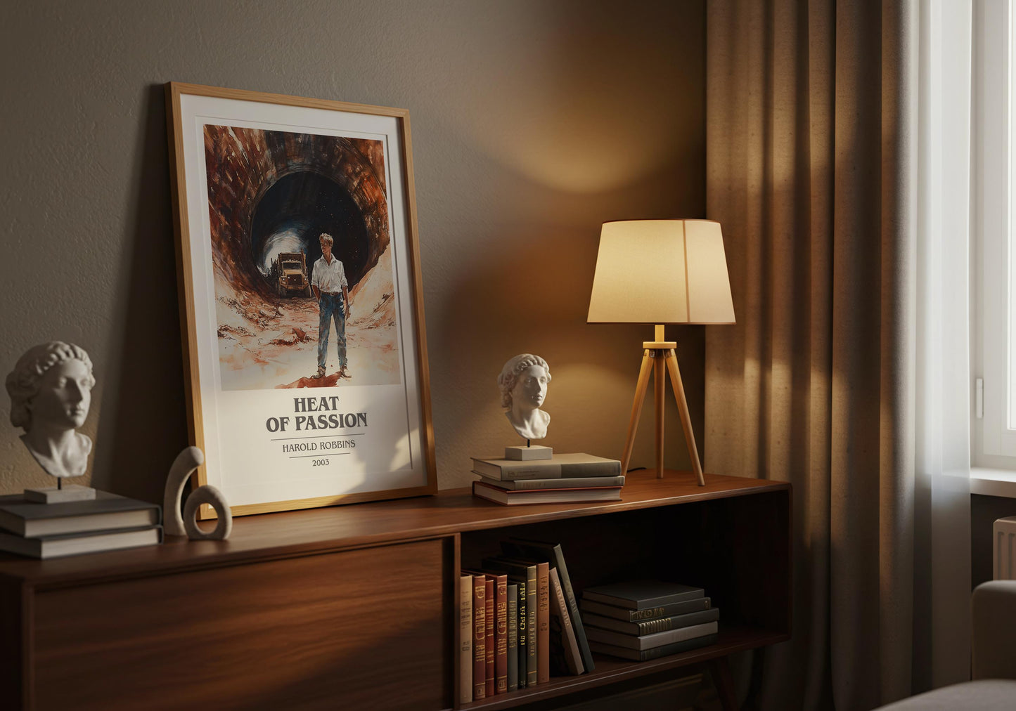 Heat Of Passion by Harold Robbins | Book Poster | Literary Art Gift For Book Lover | Novel Inspired Wall Art | Free Delivery