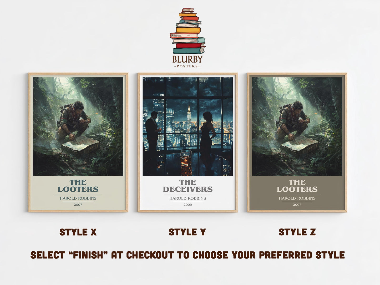 The Looters by Harold Robbins | Book Poster | Literary Art Gift For Book Lover | Novel Inspired Wall Art | Free Delivery