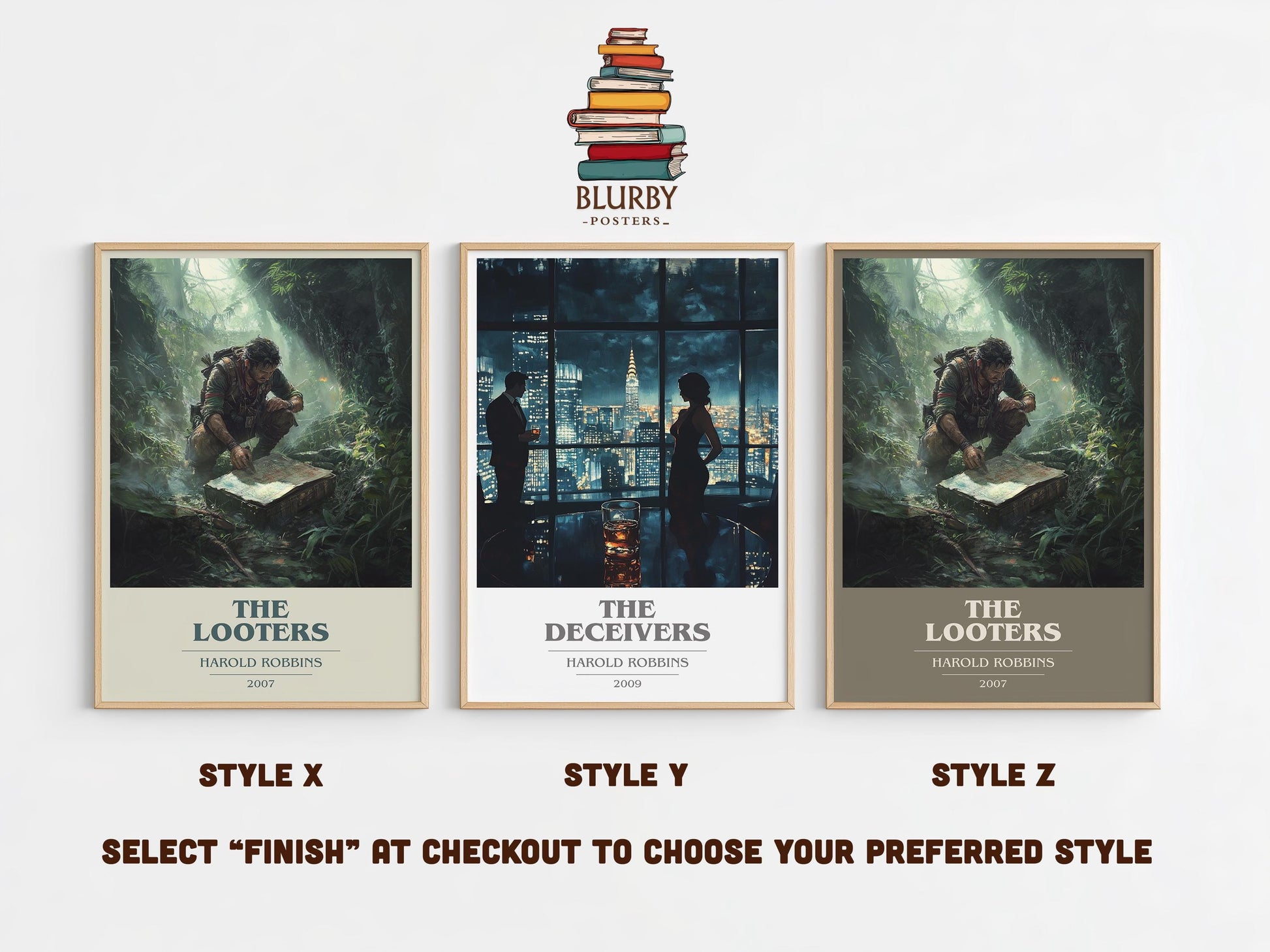 The Looters by Harold Robbins | Book Poster | Literary Art Gift For Book Lover | Novel Inspired Wall Art | Free Delivery