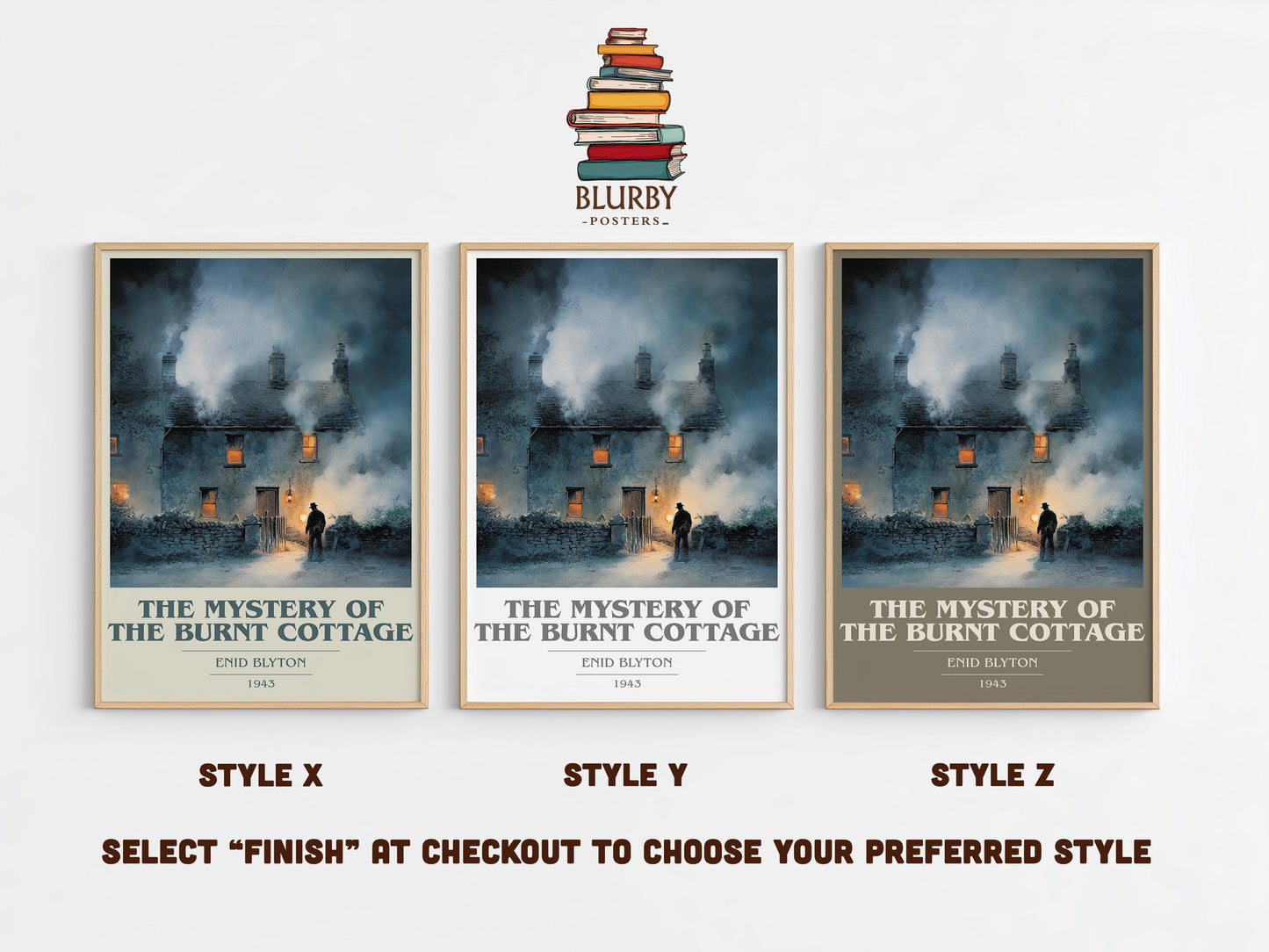 The Mystery of the Burnt Cottage by Enid Blyton | Book Poster | Literary Art Gift For Book Lover | Novel Inspired Wall Art | Free Delivery