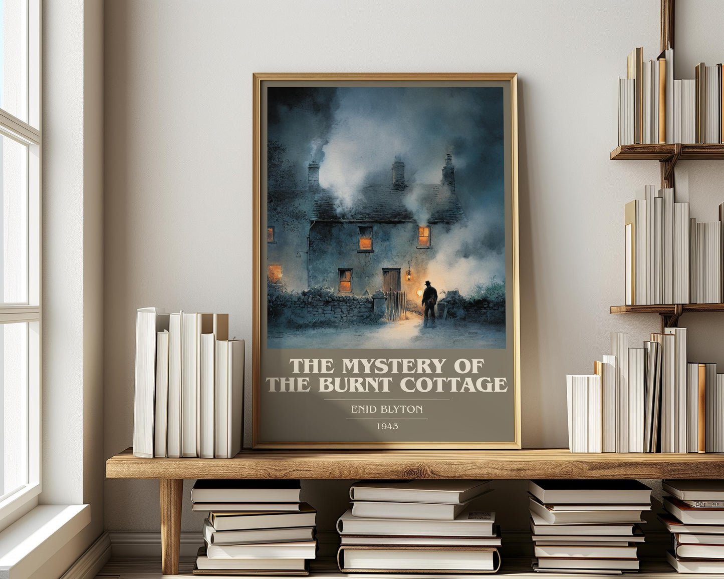 The Mystery of the Burnt Cottage by Enid Blyton | Book Poster | Literary Art Gift For Book Lover | Novel Inspired Wall Art | Free Delivery