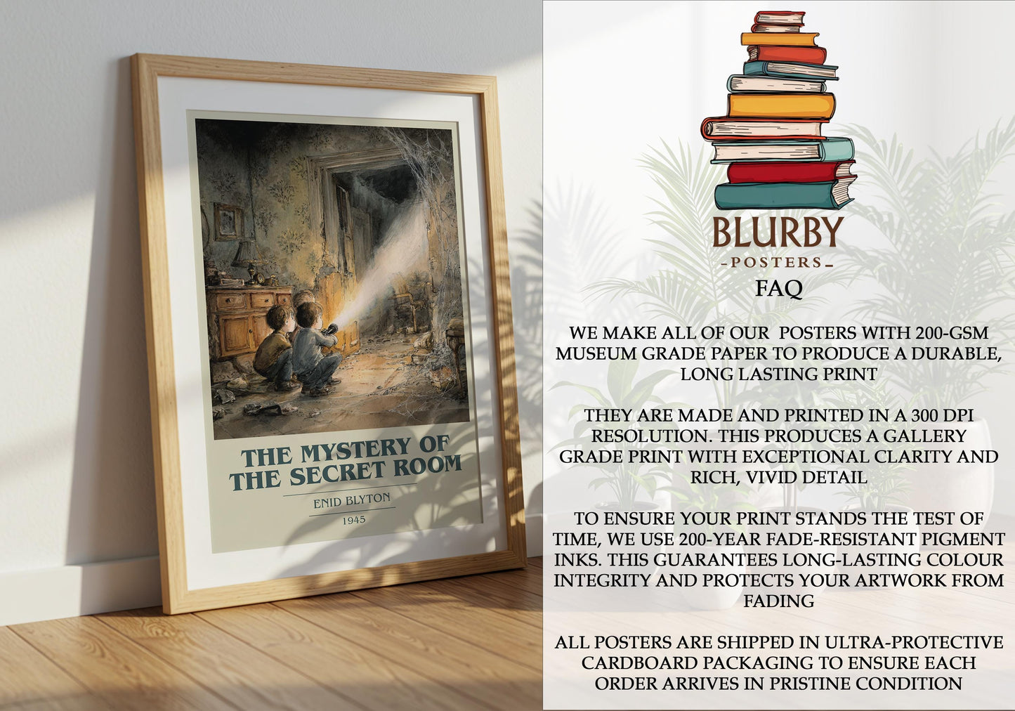 The Mystery of the Secret Room by Enid Blyton | Book Poster | Literary Art Gift For Book Lover | Novel Inspired Wall Art