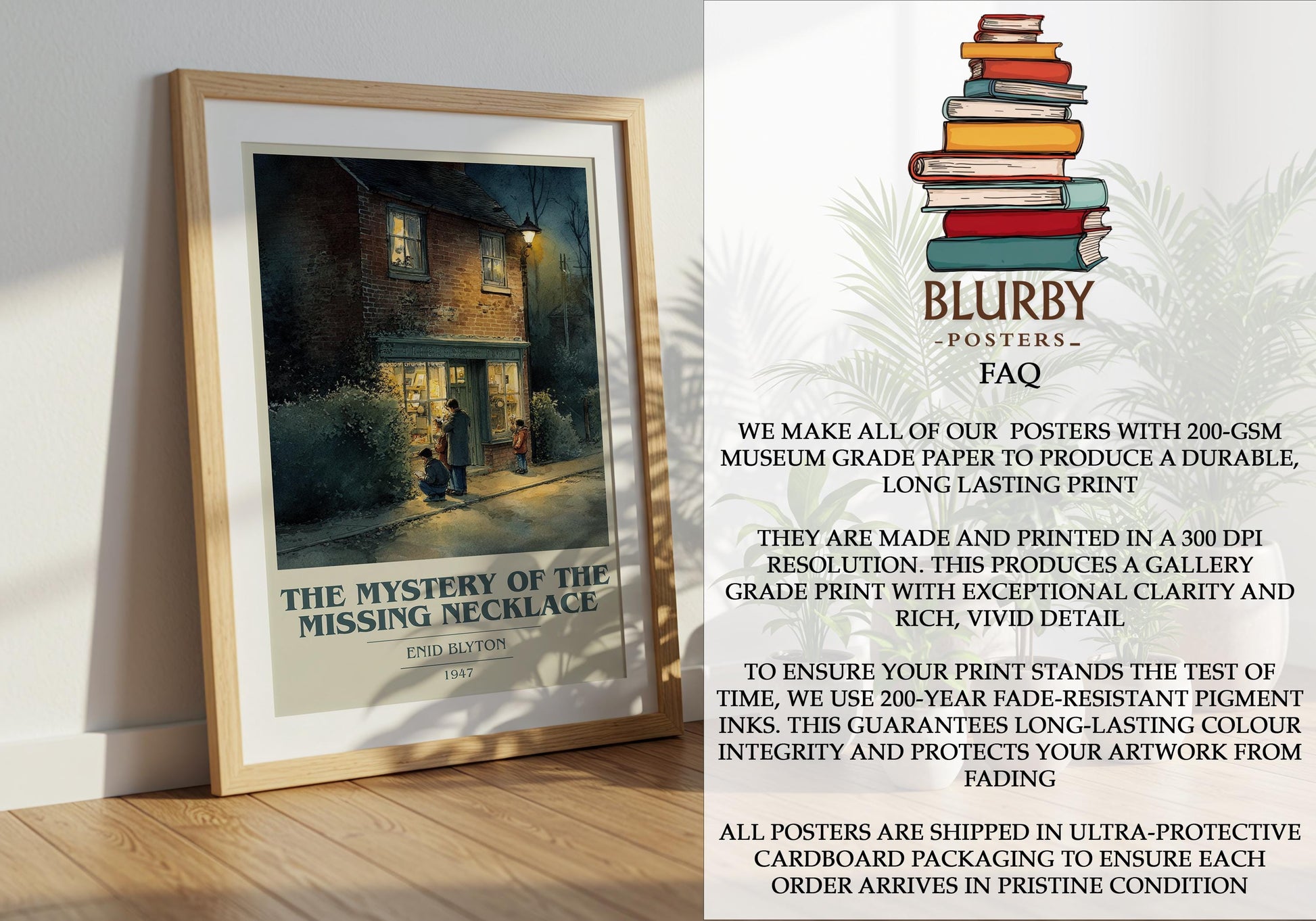 The Mystery of the Missing Necklace by Enid Blyton | Book Poster | Literary Art Gift For Book Lover | Novel Inspired Wall Art