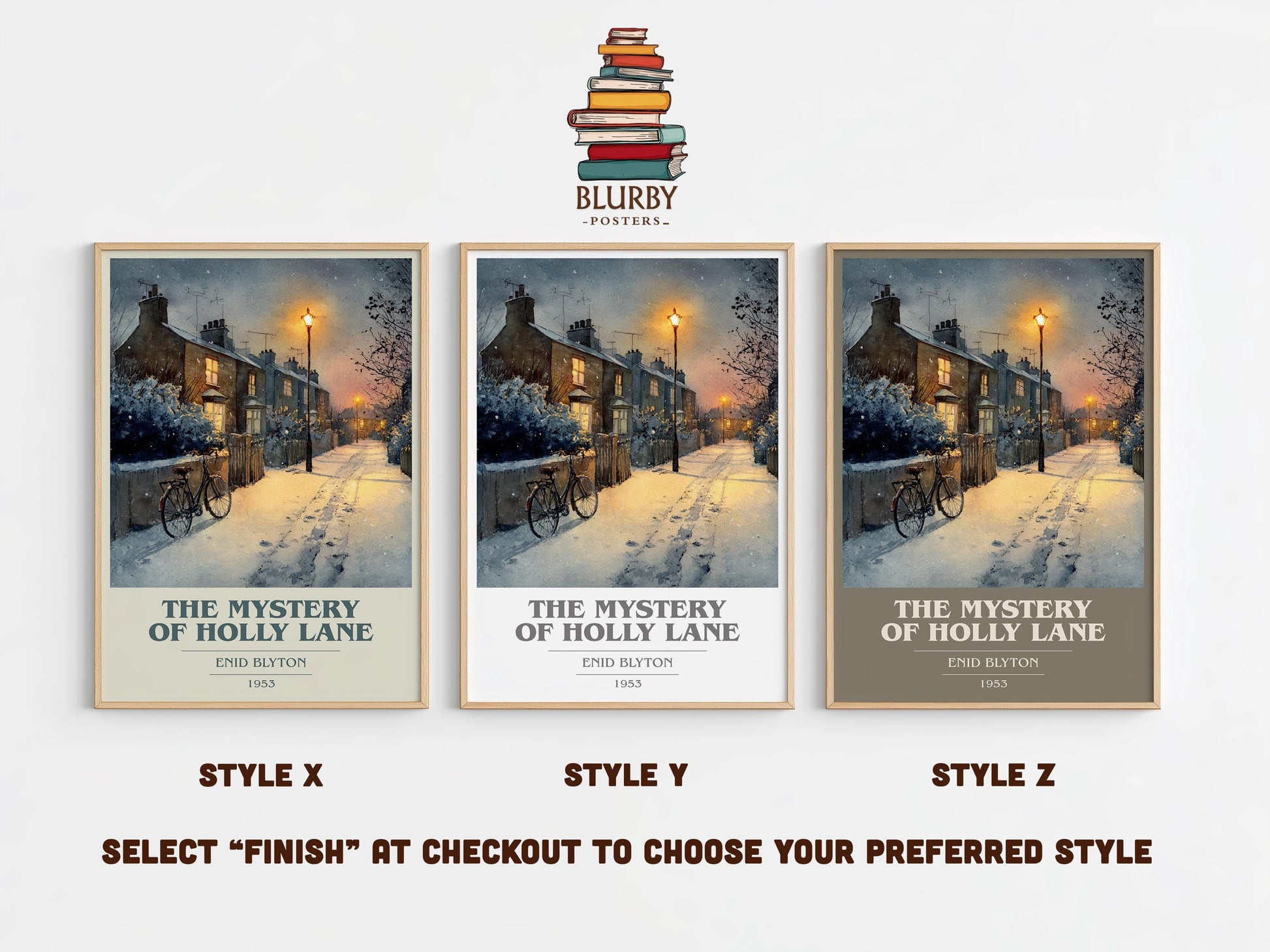 The Mystery of Holly Lane by Enid Blyton | Book Poster | Literary Art Gift For Book Lover | Novel Inspired Wall Art | Free Delivery