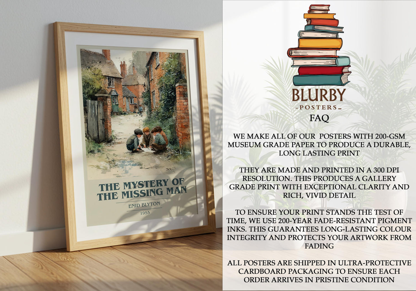 The Mystery of the Missing Man by Enid Blyton | Book Poster | Literary Art Gift For Book Lover | Novel Inspired Wall Art | Free Delivery